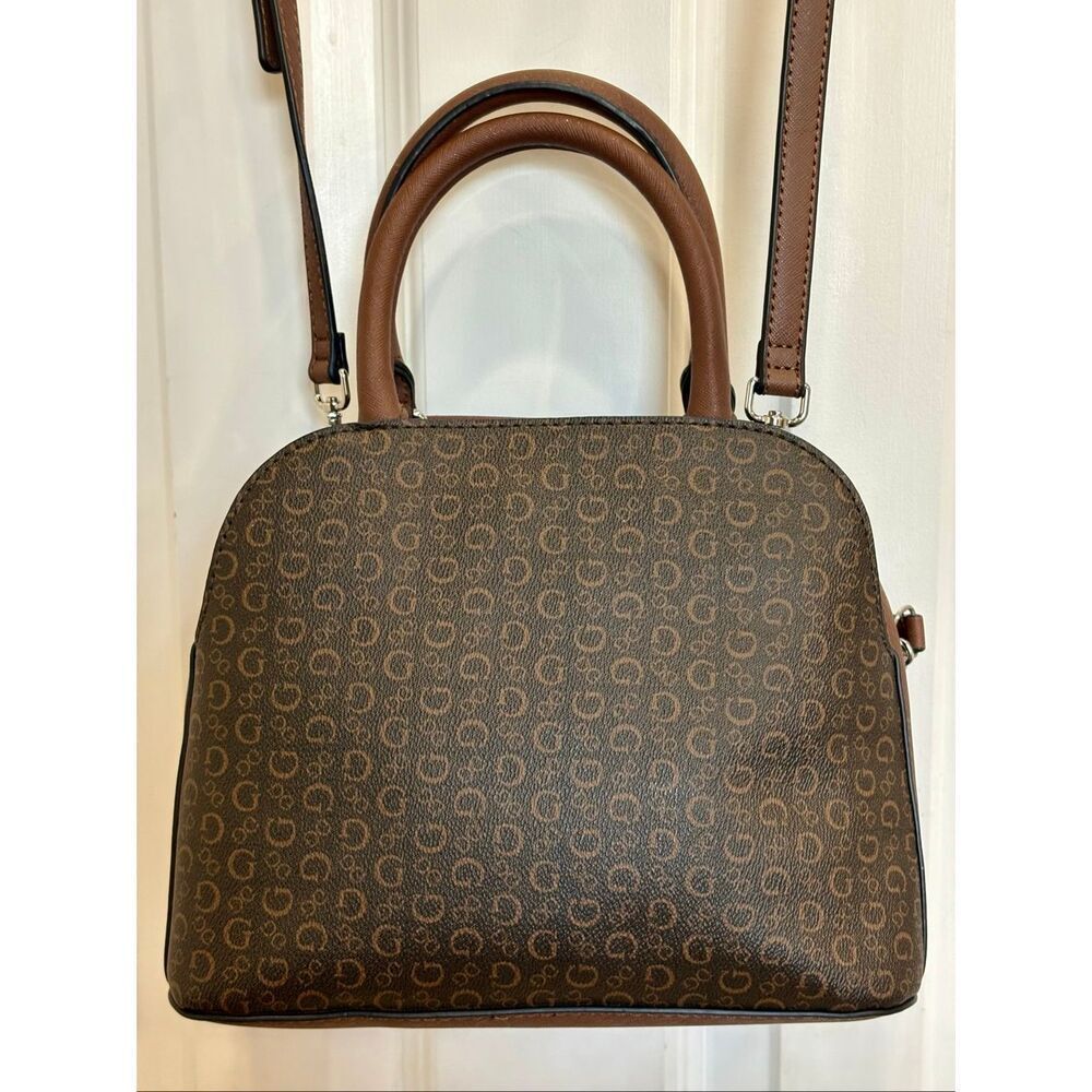 GUESS - Dome Crossbody/Satchel in Cafe Mocha Faux Leather/BONUS Matching Wallet - Picture 6 of 15